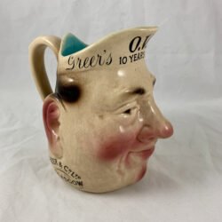Sarreguemines Whiskey Advertising Face Bar Jug
